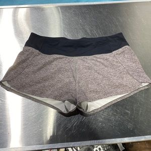 Heather grey lululemon speed up shorts. 2.5 inch inseam